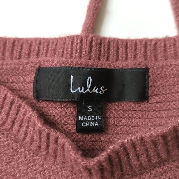 Lulus Trend to Keep Ribbed Knit Halter Cropped Sweater Tank Top Mauve Pink Small - Picture 4 of 10